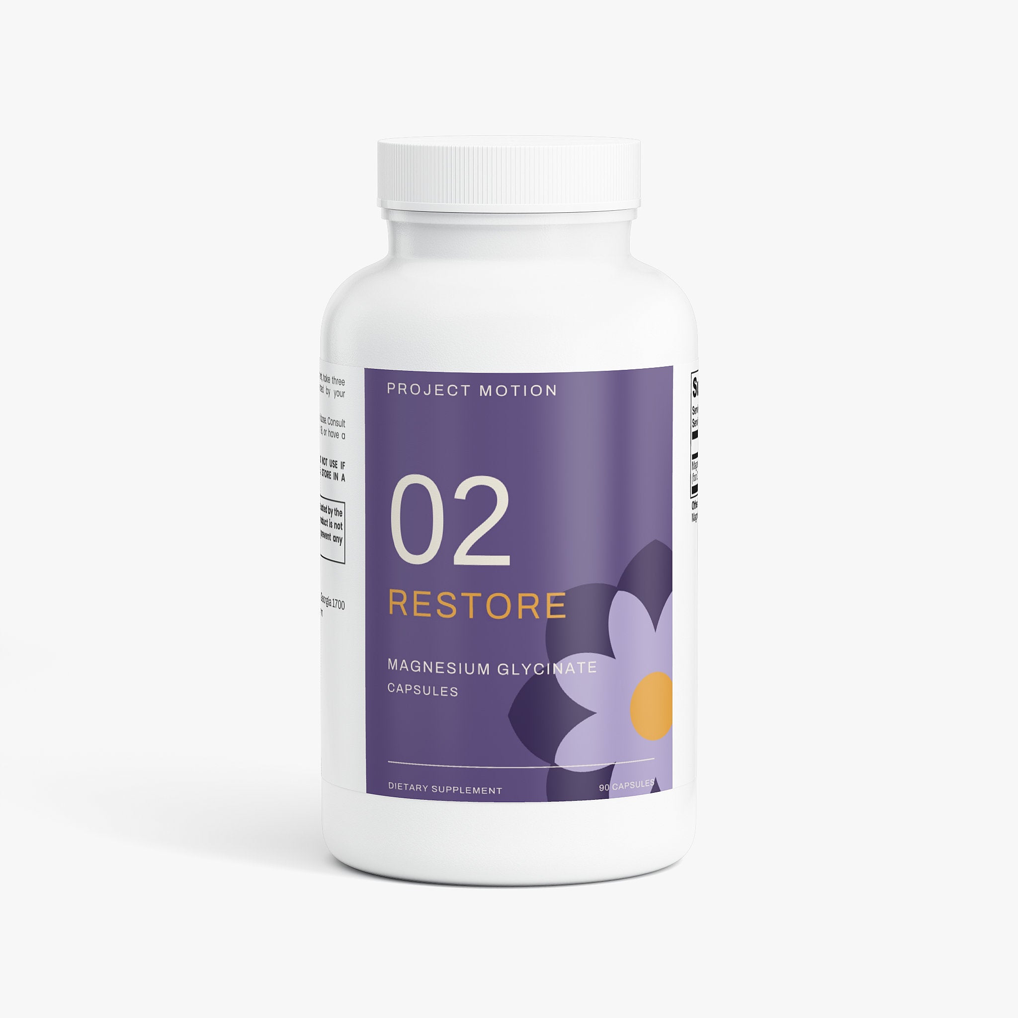 Project Motion RESTORE magnesium glycinate capsules packaging
