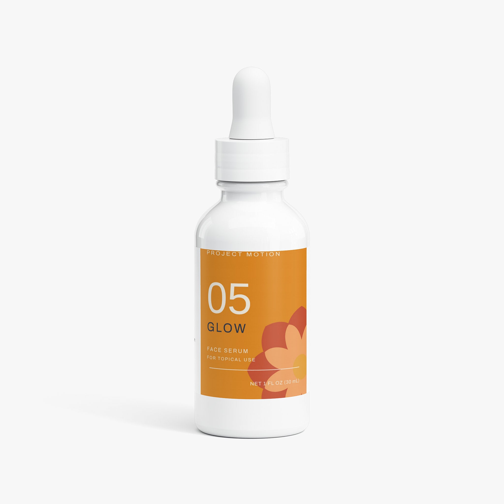 Project Motion GLOW face serum packaging